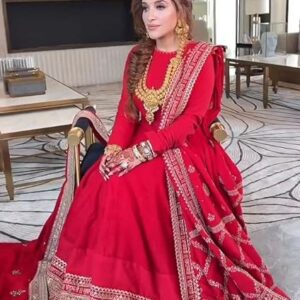 Red Anarkali Suit Dupatta Set