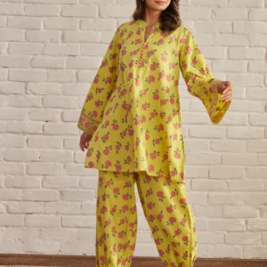 Yellow floral Printed Coord Set